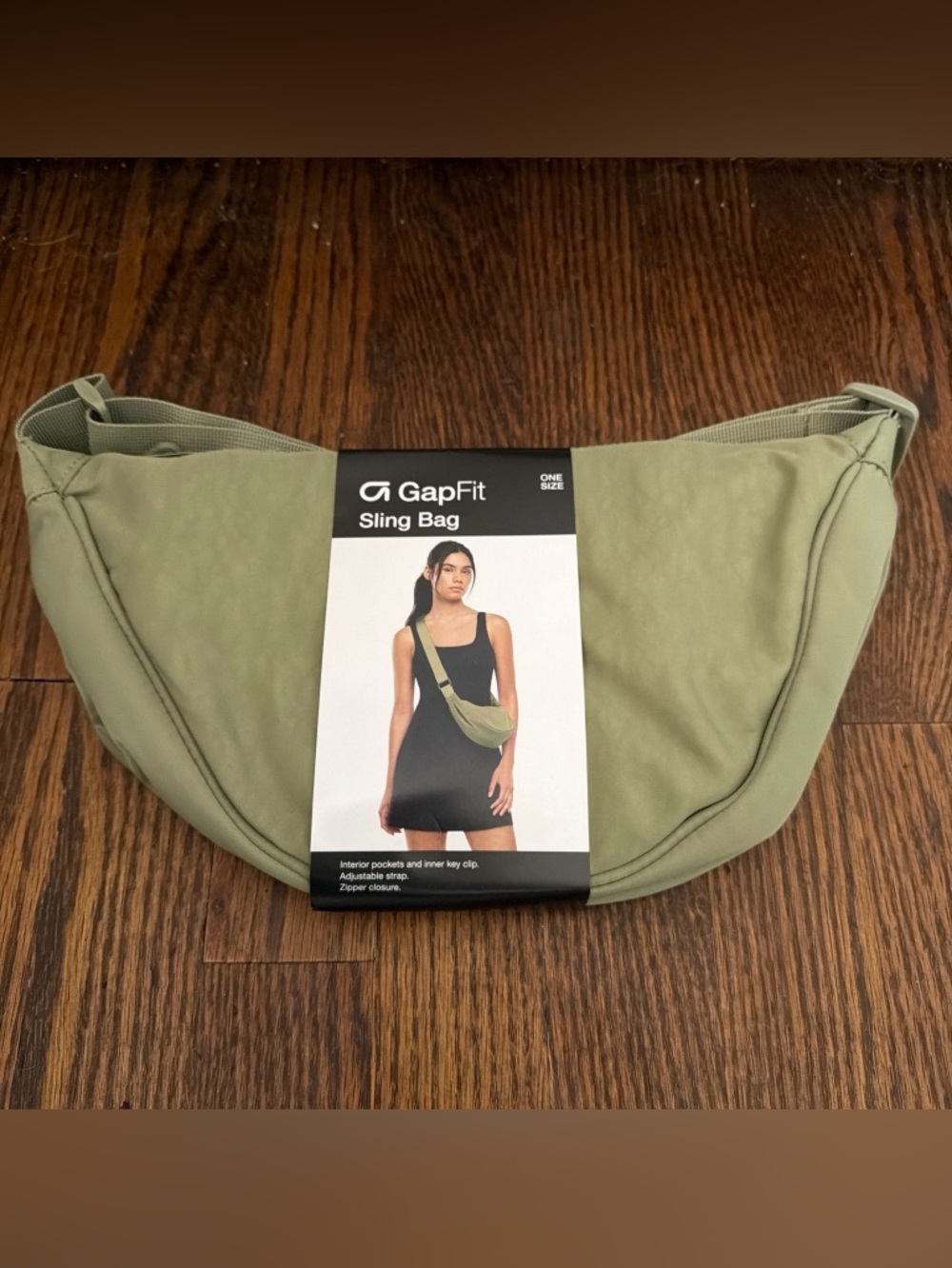 GAP GapFit Olive Green Waist Sling Bag